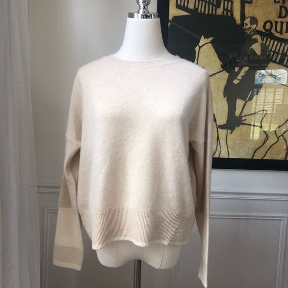 Duffy Cashmere Split Back Cropped Sweater XS - Picture 1 of 8